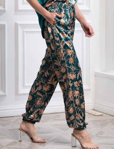 Шёлковая пижама со штанами Mia-Amore EMERALD 3781, Цвет: изумрудный, Размеры: 2XL, изображение 6