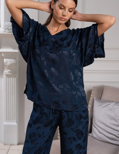 Комплект с жаккардовым узором Mia-Amore ENRIKA 4408, Цвет: темно-синий, Размеры: 2XL, изображение 4