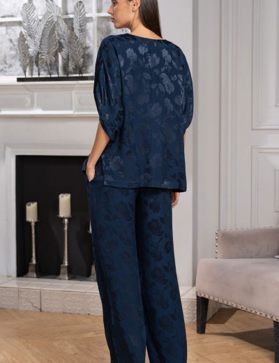 Комплект с жаккардовым узором Mia-Amore ENRIKA 4408, Цвет: темно-синий, Размеры: 2XL, изображение 2