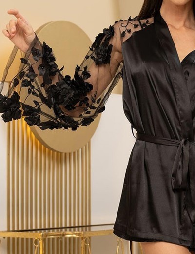 Шелковый комплект тройка Mia-Amore FLORINDA 4272 черный, Цвет: черный, Размеры: M, изображение 5