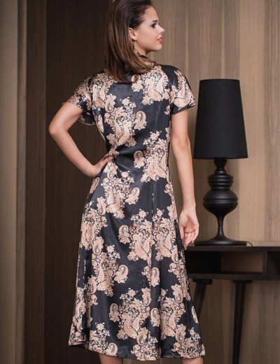 Туника шёлковая Mia-Amore GOLDEN FLOWER 3308, Цвет: черный, Размеры: L, изображение 2