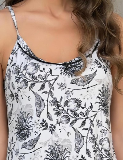 Короткая трикотажная сорочка Mia-Amore IVETTA 5140, Цвет: чёрно-белый, Размеры: L, изображение 4