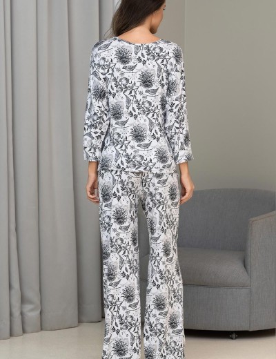 Пижама из трикотажной вискозы Mia-Amore IVETTA 5146, Цвет: чёрно-белый, Размеры: 3XL, изображение 2