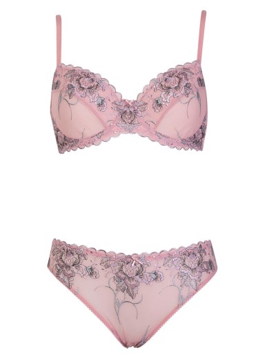 Комплект лиловый Sielei EMBROIDERY GOLD 76405 мягкая+слипы malva, Цвет: malva (лиловый), Размеры: 75C, изображение 2