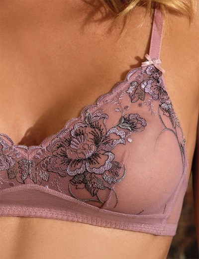 Комплект Sielei EMBROIDERY GOLD 76467 триангул+бразилиана malva, Цвет: malva (лиловый), Размеры: 80B, изображение 3