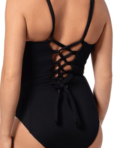 Цельный купальник бандо на завязках Jantzen JZ24302M черный, Цвет: черный, Размеры: XL, изображение 4