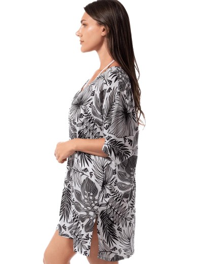 Пляжная туника из вискозы Jantzen JZ25030C, Цвет: белый/черный, Размеры: L, изображение 3