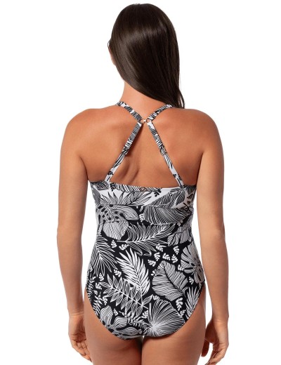 Цельный купальник с уплотненной чашкой Jantzen JZ25031M, Цвет: черный/белый, Размеры: XL, изображение 2