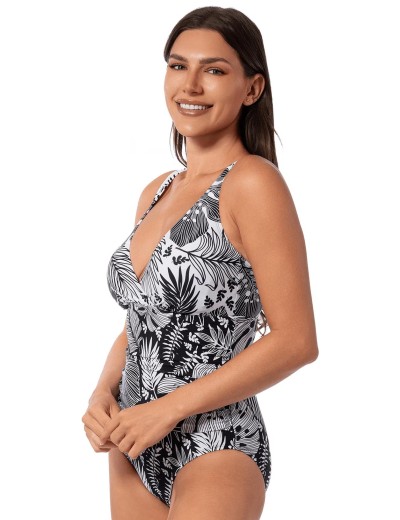 Цельный купальник с уплотненной чашкой Jantzen JZ25031M, Цвет: черный/белый, Размеры: XL, изображение 3