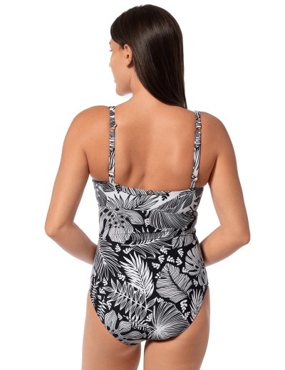 Цельный купальник с уплотненной чашкой Jantzen JZ25031M, Цвет: черный/белый, Размеры: XL, изображение 4