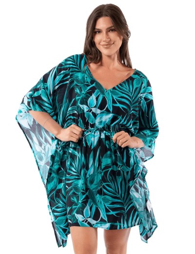 Свободная пляжная туника Jantzen JZ25090C, Цвет: черный/морская волна, Размеры: L, изображение 2