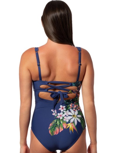 Закрытый купальник на завязках Jantzen JZ25284M, Цвет: джинс, Размеры: XL, изображение 2