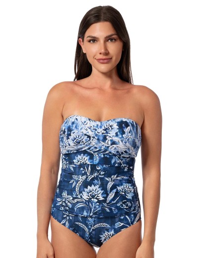 Слитный купальник бандо Jantzen JZ25405M, Цвет: джинс/белый, Размеры: L, изображение 3