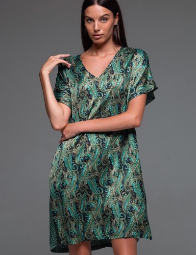 Свободная туника из шёлка и вискозы Mia-Amore AMINA 4104, Цвет: изумрудный, Размеры: L/XL, изображение 3