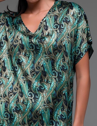 Свободная туника из шёлка и вискозы Mia-Amore AMINA 4104, Цвет: изумрудный, Размеры: L/XL, изображение 4