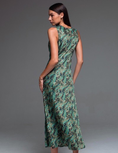 Шёлковая сорочка с рельефными швами Mia-Amore AMINA 4108, Цвет: изумрудный, Размеры: 4XL, изображение 2