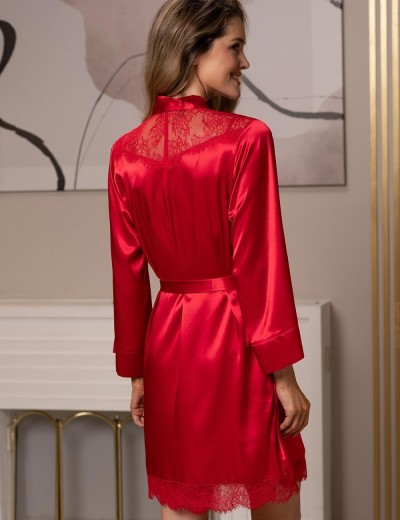 Шёлковый халат-кимоно Mia-Amore BEATRIS 4503, Цвет: красный, Размеры: 4XL/5XL, изображение 2