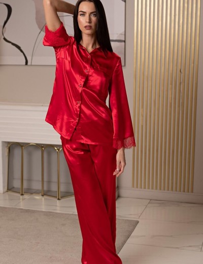 Шёлковый комплект двойка Mia-Amore BEATRIS 4506, Цвет: красный, Размеры: 3XL, изображение 4