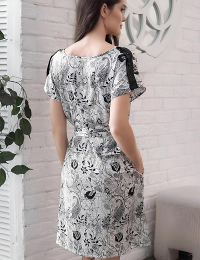 Туника из натурального шёлка Mia-Amore CHARLINE 4095, Цвет: черно-белый, Размеры: S/M, изображение 2