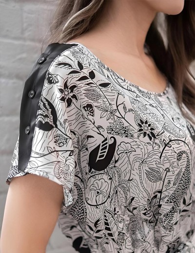 Туника из натурального шёлка Mia-Amore CHARLINE 4095, Цвет: черно-белый, Размеры: S/M, изображение 3