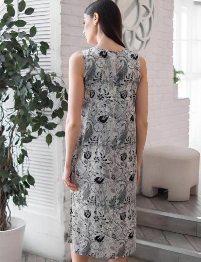 Шёлковая ночная сорочка Mia-Amore CHARLINE 4098, Цвет: черно-белый, Размеры: 3XL, изображение 2