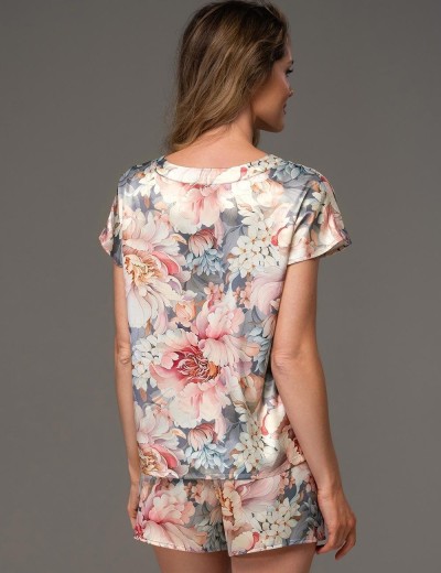 Шёлковая пижама с шортами Mia-Amore FLORIN 4481, Цвет: мультицвет, Размеры: M, изображение 2