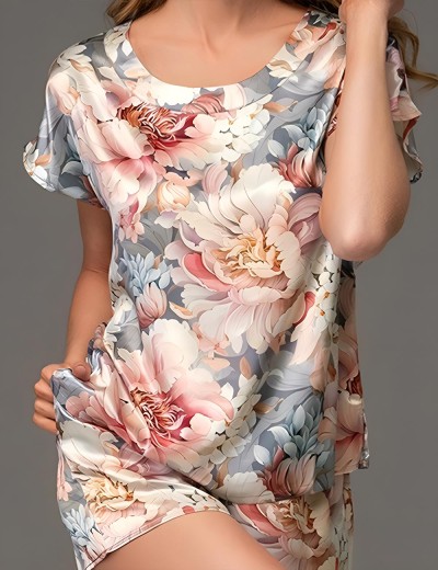 Шёлковая пижама с шортами Mia-Amore FLORIN 4481, Цвет: мультицвет, Размеры: M, изображение 4