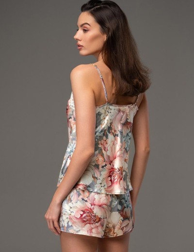 Шёлковый комплект топ и шорты Mia-Amore FLORIN 4482, Цвет: мультицвет, Размеры: 4XL, изображение 2