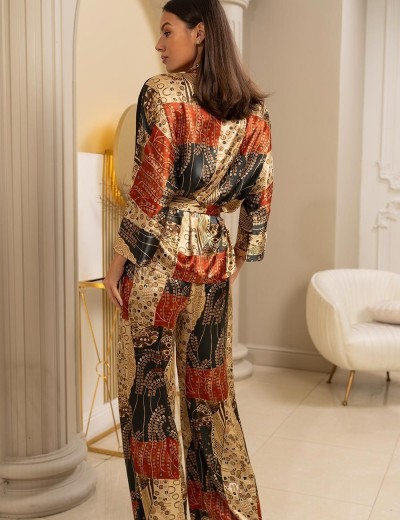 Шёлковая пижама со штанами Mia-Amore KLIMT 4426, Цвет: мультицвет, Размеры: XL, изображение 2