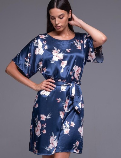 Атласная туника с поясом Mia-Amore VIOLA 7487, Цвет: синий, Размеры: 4XL/5XL, изображение 3 Атласная туника с поясом Mia-Amore VIOLA 7487, Цвет: синий, Размеры: 4XL/5XL, изображение 3