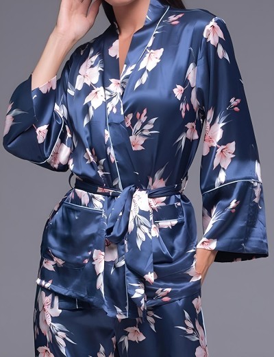 Классическая пижама с брюками Mia-Amore VIOLA 7506, Цвет: синий, Размеры: 2XL, изображение 4