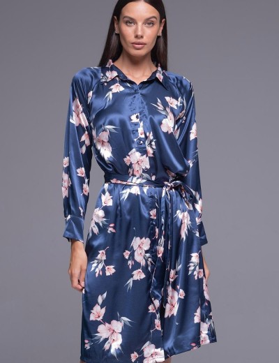 Домашняя рубашка-халат Mia-Amore VIOLA 7507, Цвет: синий, Размеры: 2XL, изображение 3