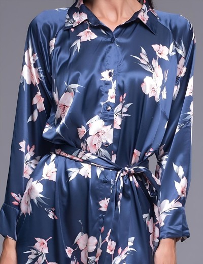 Домашняя рубашка-халат Mia-Amore VIOLA 7507, Цвет: синий, Размеры: 2XL, изображение 4