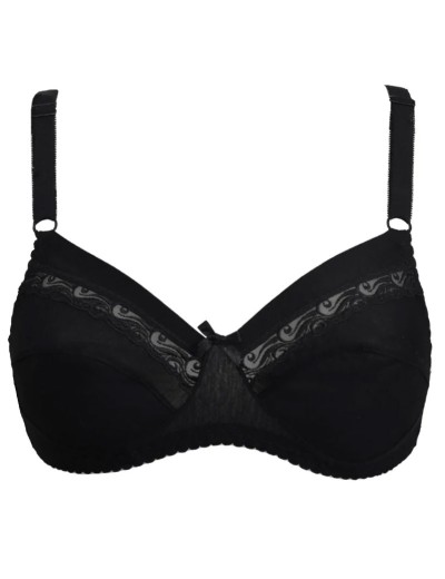 Хлопковый бюстгальтер без косточек Sielei CLASSICI FALCK 90 nero, Цвет: nero (черный), Размеры: 80B, изображение 2