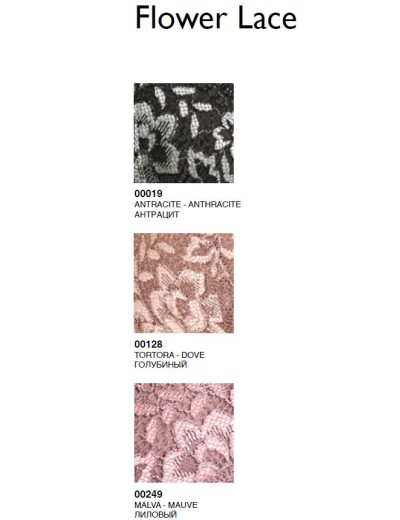 Комплект Sielei FLOWER LACE 76327 балконет + бразилиана antracite, Цвет: antracite (темно-сер, Размеры: 75B, изображение 6