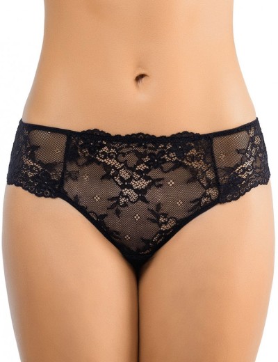 Кружевные трусы бразилиана Amelie MICROLACE 8028-3 черный, Цвет: черный, Размеры: L