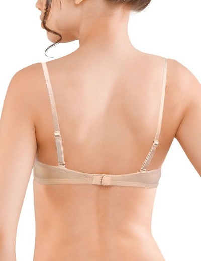 Гладкий бюстгальтер с гелевым пуш-ап Amelie MICROLACE 8028 бежевый, Цвет: бежевый, Размеры: 75D, изображение 3