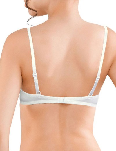 Гладкий бюстгальтер с гелевым пуш-ап Amelie MICROLACE 8028 молочный, Цвет: молочный, Размеры: 80C, изображение 3