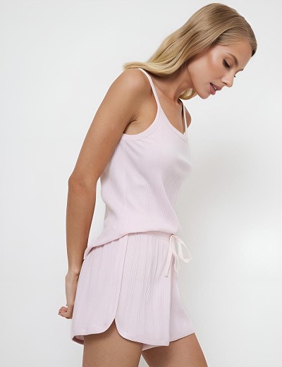 Пижама женская с шортами Aruelle AMARIS, Цвет: светло-розовый, Размеры: XL, изображение 2