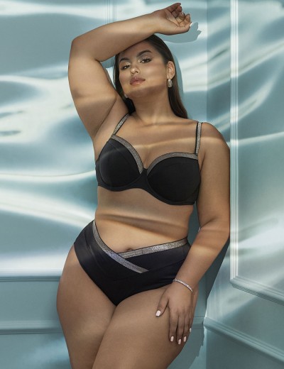 Верх купальника с серебром Ava SK224 U black, Цвет: черный, Размеры: 70E, изображение 2