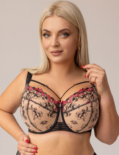 Бюстгальтер с подкроем Kris Line FLAMENCO soft full cup, Цвет: черный, Размеры: 70JJ, изображение 4