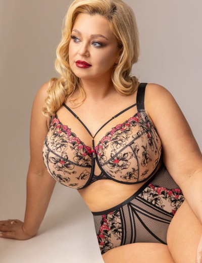 Бюстгальтер с подкроем Kris Line FLAMENCO soft full cup, Цвет: черный, Размеры: 70JJ, изображение 8