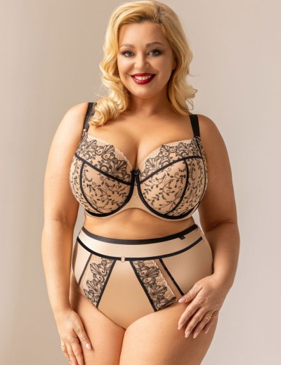 Бюстгальтер мягкий с подкроем Kris Line ORIENTAL soft full cup, Цвет: бежевый+черный, Размеры: 100D, изображение 4 Бюстгальтер мягкий с подкроем Kris Line ORIENTAL soft full cup, Цвет: бежевый+черный, Размеры: 100D, изображение 4