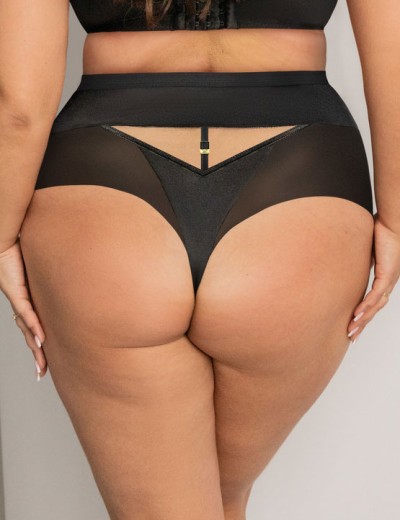 Трусы высокие стринги Kris Line SIMPLE stringi high waist, Цвет: черный, Размеры: 2XL, изображение 2