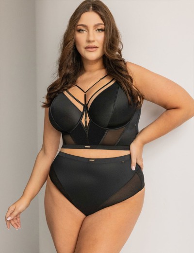 Трусы высокие стринги Kris Line SIMPLE stringi high waist, Цвет: черный, Размеры: 2XL, изображение 3