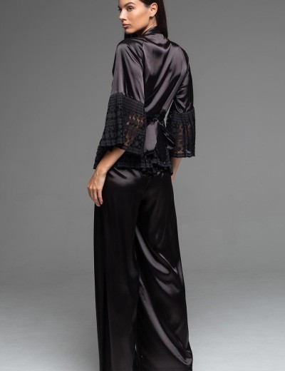Элегантная атласная пижама Mia-Amore EMMA 7478, Цвет: черный, Размеры: M, изображение 3