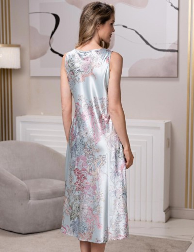 Длинная шёлковая сорочка Mia-Amore GABRIEL 4528, Цвет: мультицвет, Размеры: 3XL, изображение 2