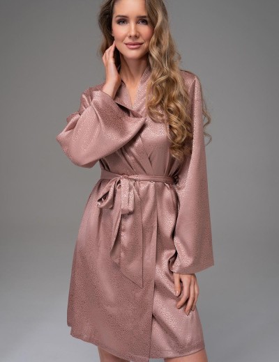 Короткий запашной халат Mia-Amore GENEVIEVA 7563 какао, Цвет: какао, Размеры: 2XL/3XL, изображение 3