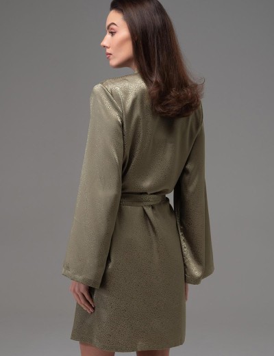 Короткий запашной халат Mia-Amore GENEVIEVA 7563 оливковый, Цвет: оливковый, Размеры: 4XL/5XL, изображение 2 Короткий запашной халат Mia-Amore GENEVIEVA 7563 оливковый, Цвет: оливковый, Размеры: 4XL/5XL, изображение 2