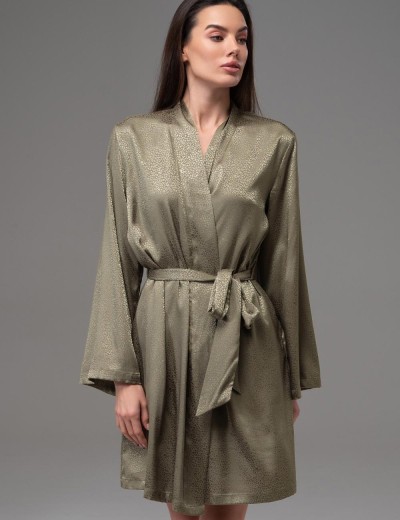 Короткий запашной халат Mia-Amore GENEVIEVA 7563 оливковый, Цвет: оливковый, Размеры: 4XL/5XL, изображение 3 Короткий запашной халат Mia-Amore GENEVIEVA 7563 оливковый, Цвет: оливковый, Размеры: 4XL/5XL, изображение 3